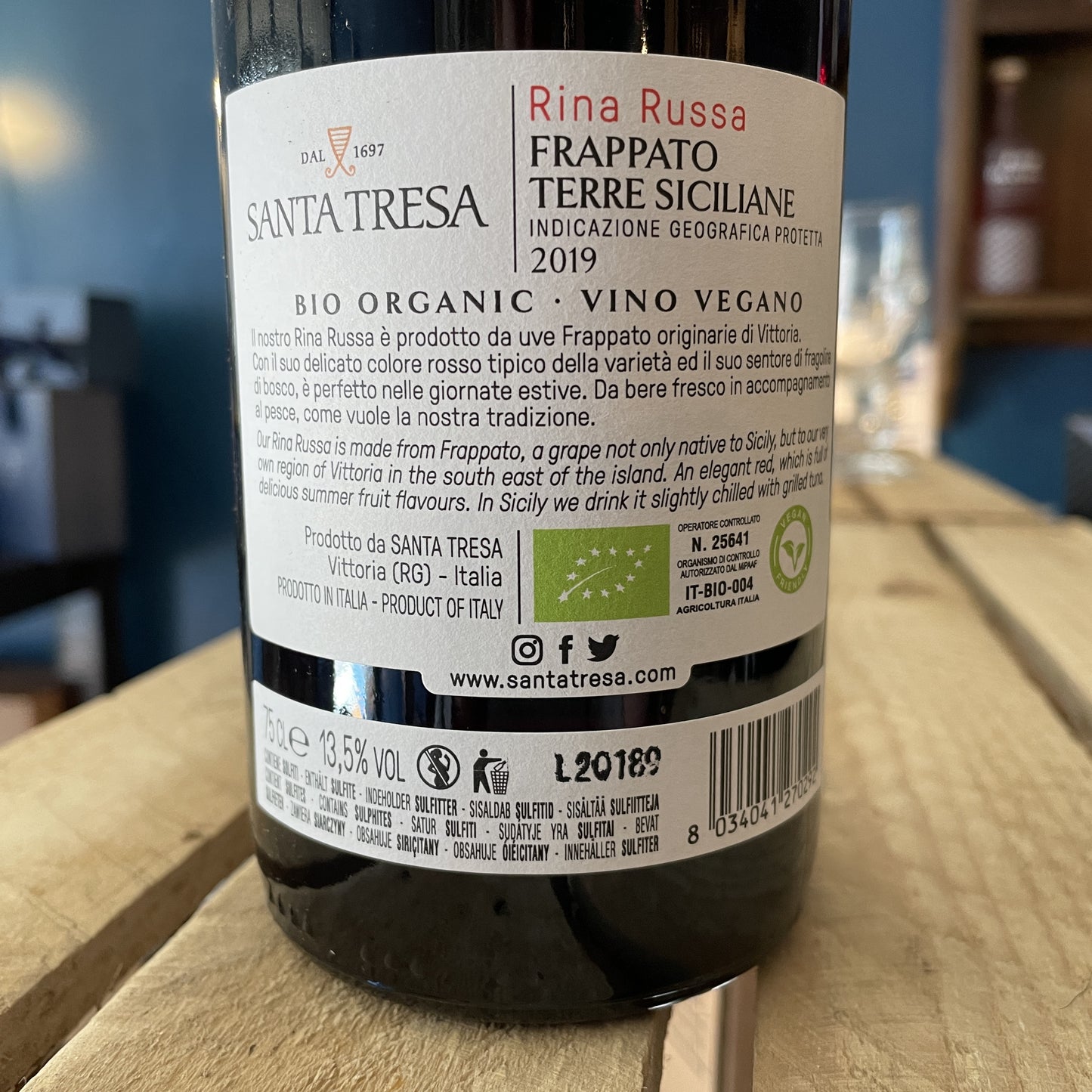 Santa Tresa Organic Frappato Rina Russa