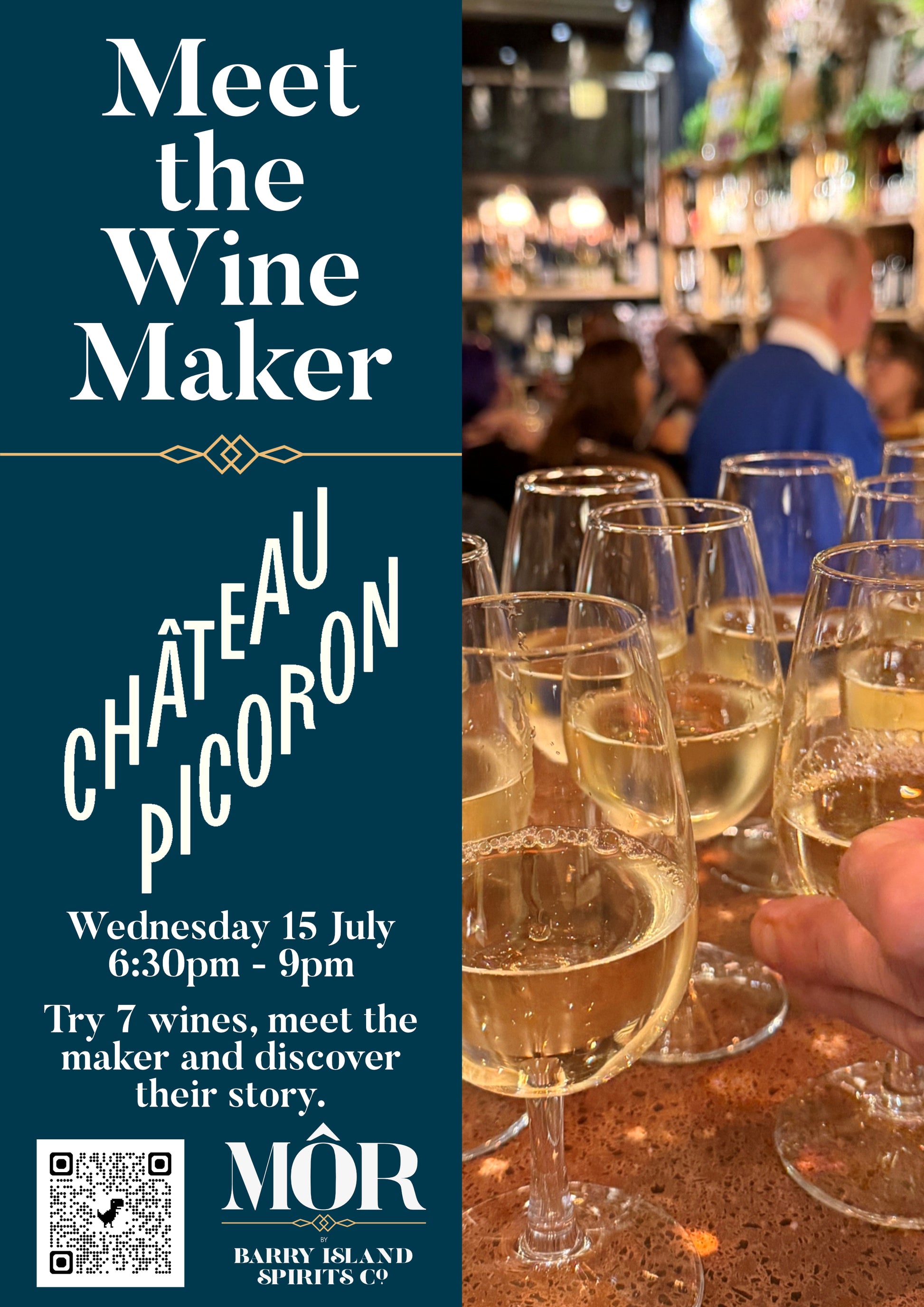 Meet the Wine Maker event with Chateau Picoron at Mor Barry on Wednesday 15 July