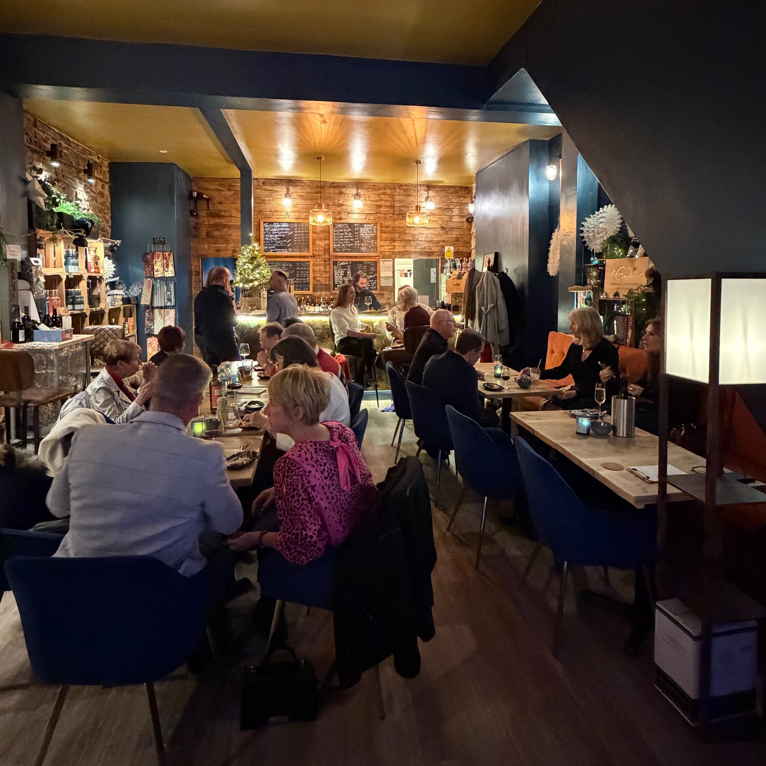 Interior of Mor wine bar on High Street Barry during a private hire party